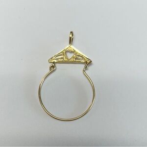 14k Gold Charm Holder Pendant